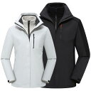 マウンテンパーカー メンズ レディース 男女兼用 スリーインワン 裏起毛 フリースインナー取り外し可能 防風 防水 透湿 通気性 保温性 フード付き 秋冬 スキ...