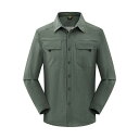 シャツ メンズ 吸湿速乾 長袖 薄手 通気性 アウトドア ワークシャツ 作業服 登山 キャンプ 釣り スポーツ 大きいサイズ カジュアル 春夏(4)