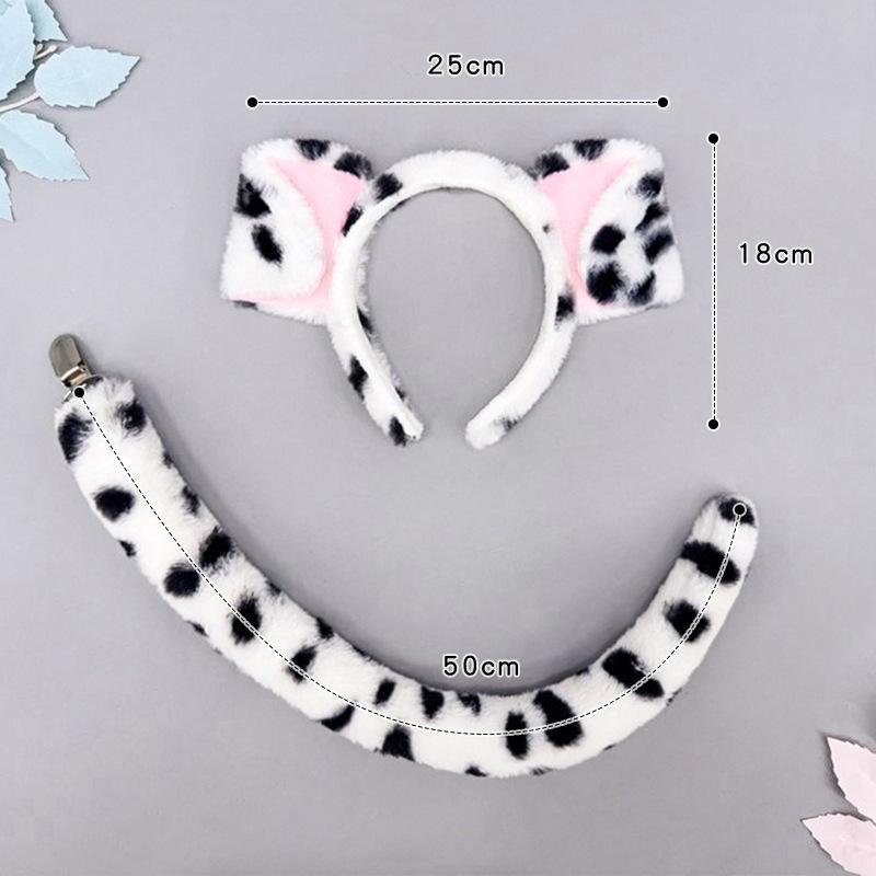 ヘアバンド 男女兼用 ダルメシアン ドッグ 獣耳 ふわふわ ぬいぐるみ素材 リアル キャラクター ライブ配信 コミケ イベント コスプレ 仮装 髪飾り カチューシャ