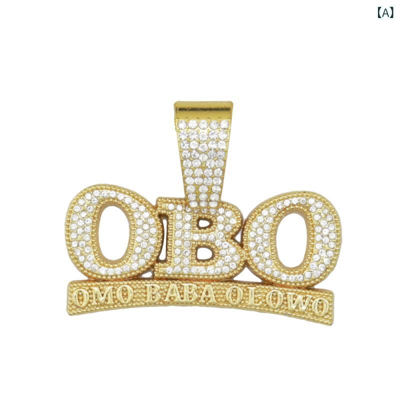 ネックレス メンズ ユニセックス ラインストーン 欧米風 アルファベット OBO 英字 ...
