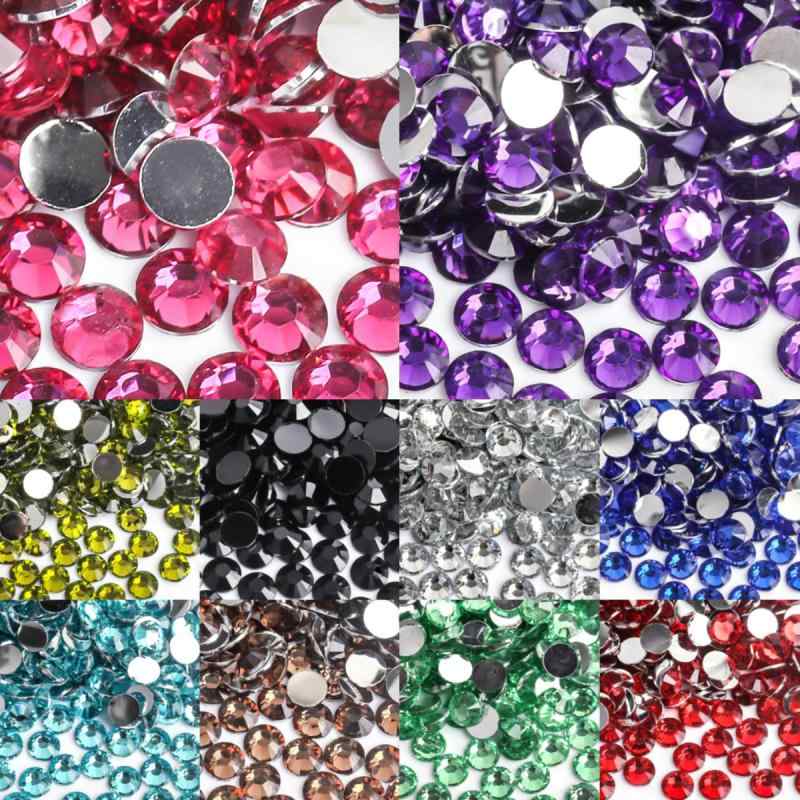 ラインストーン フラットバック 高輝度 14面カット 樹脂ストーン DIY ハンドメイド ネイル デコレーション スマホケース 携帯 手芸 クラフト パーツ 豊富なカラー 大容量 まとめ買い