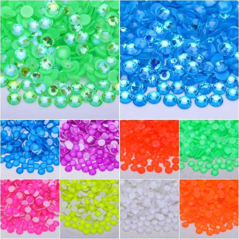 ネイルパーツ 蛍光 夜光 蓄光 ネオンカラー 平底 ラインストーン ガラスストーン クリスタル DIY デコレーション 電気メッキ加工 複数サイズ 豊富なカラー ABオーロラ加工