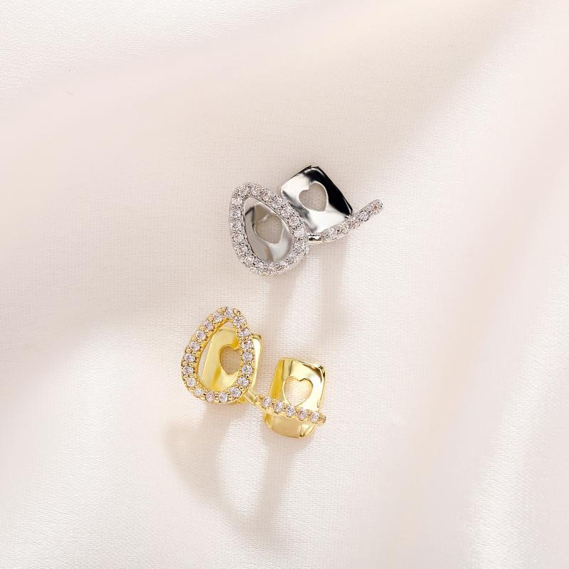 グリルズ メンズ 透かし彫り ハート フレイム フルラインストーン ゴールドメッキ 銅製 1本 個性的 コ..