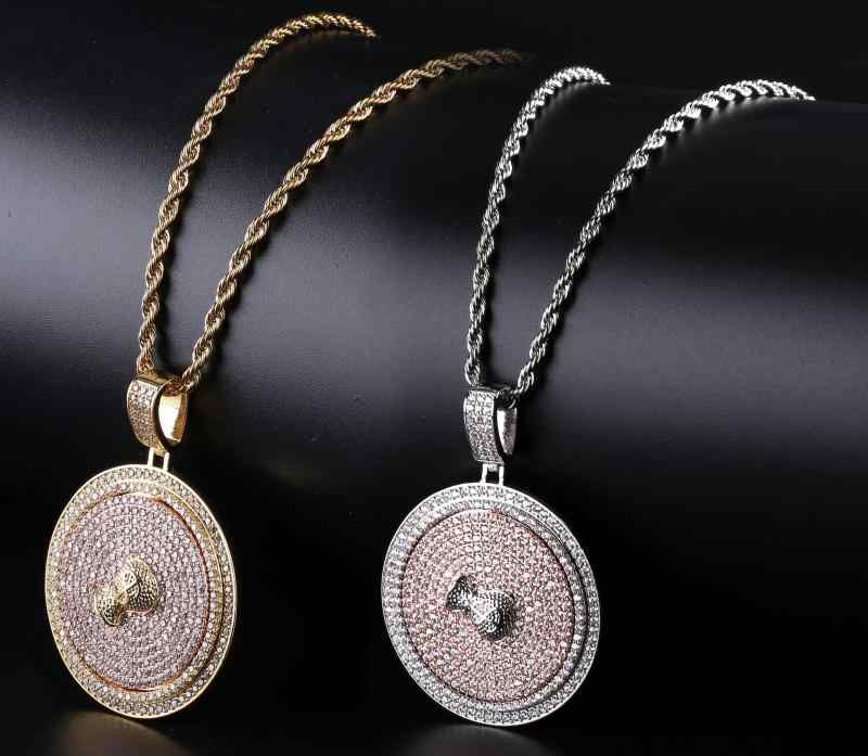 Necklaces, Pendants - ネックレス 男女兼用 回転式 ドルマーク 財袋 モチーフ マイクロパヴェ ジルコニア ヒップホップ 欧米風 個性的 トレンド ペンダント アクセサリー