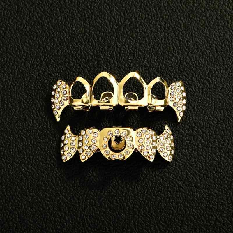 付け牙 メンズ ハロウィン 吸血鬼 ファング 個性的 変形 透かし彫り ナイトクラブ ヒップホップ ダンス ファッション アクセサリー 銅製 金メッキ ゴールド...