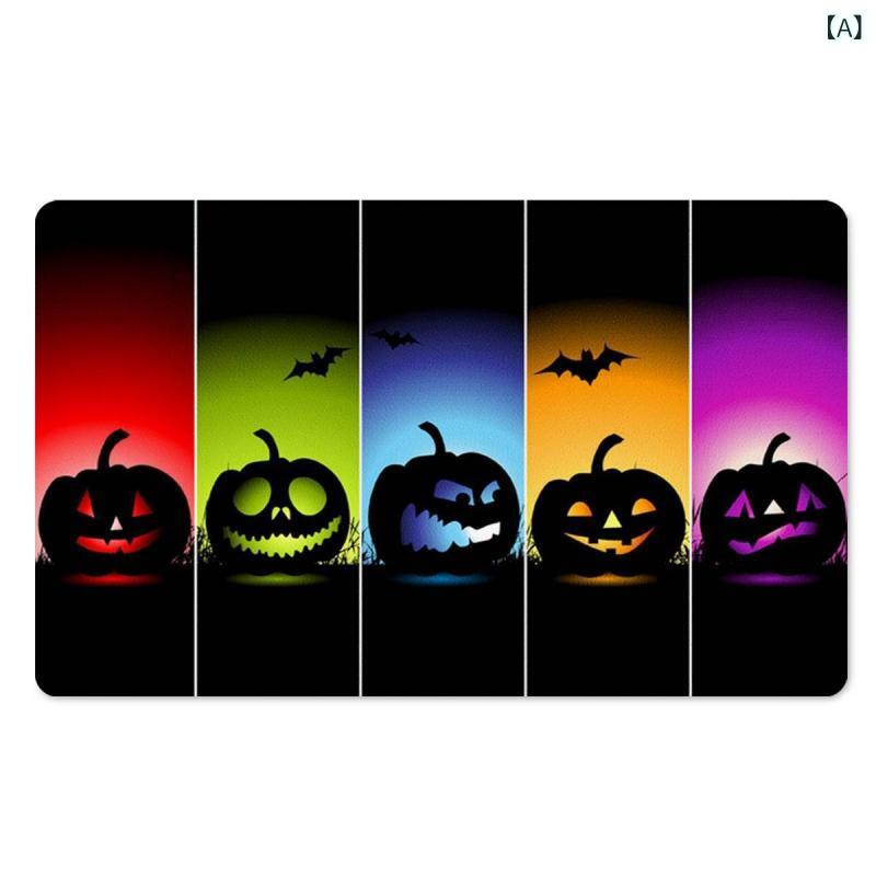 フロアマット 玄関マット バスマット ハロウィンモチーフ プリント 保温 あったか ...