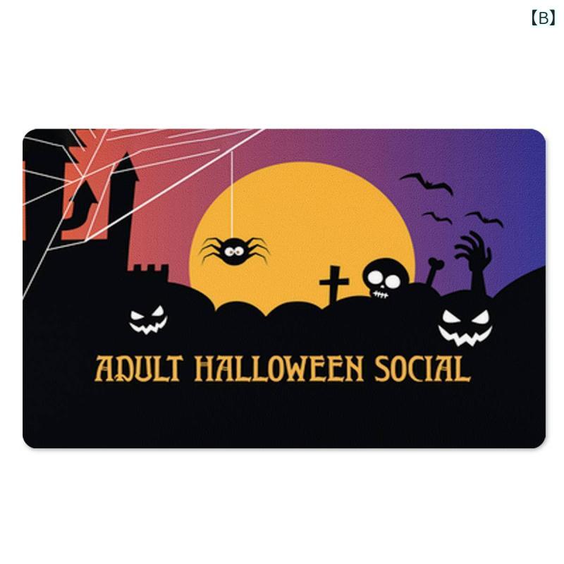 フロアマット 玄関マット バスマット ハロウィンモチーフ プリント 保温 あったか ...