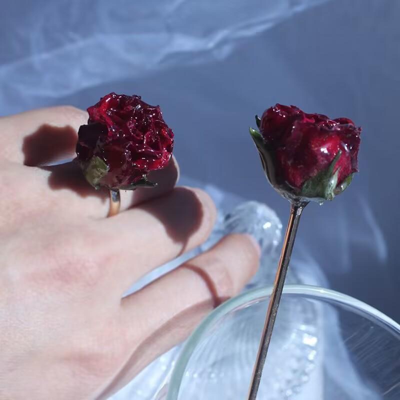 かんざし プリザーブドフラワー ローズ 手作り シンプル モダン オリジナルデザイン エレガント まとめ..