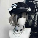 ベレー帽 レディース 日系 サブカル Y2K 猫モチーフ 羽根デザイン 萌え系 地雷系 ファッション アクリル素材 オールシーズン対応 ブラック ブルー(x2)(4)