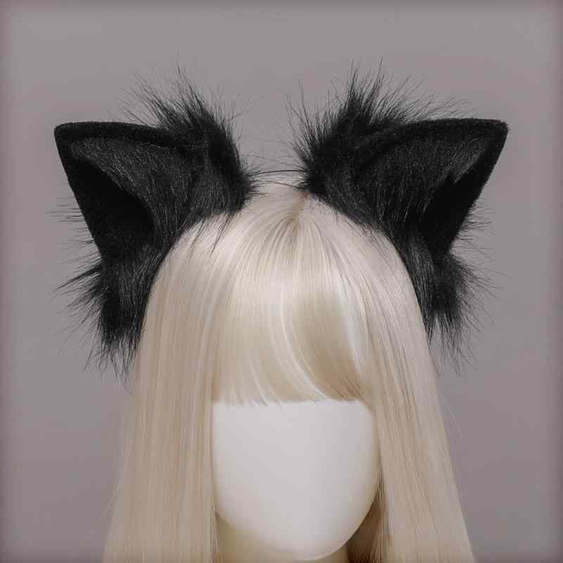 ヘアバンド 男女兼用 手作り オリジナル 猫耳 カチューシャ ヘッドドレス コスプレ リアル 立体 獣耳 かわいい もこもこ ロリータファッション イベント パーティー ハロウィン クリスマス 文化祭