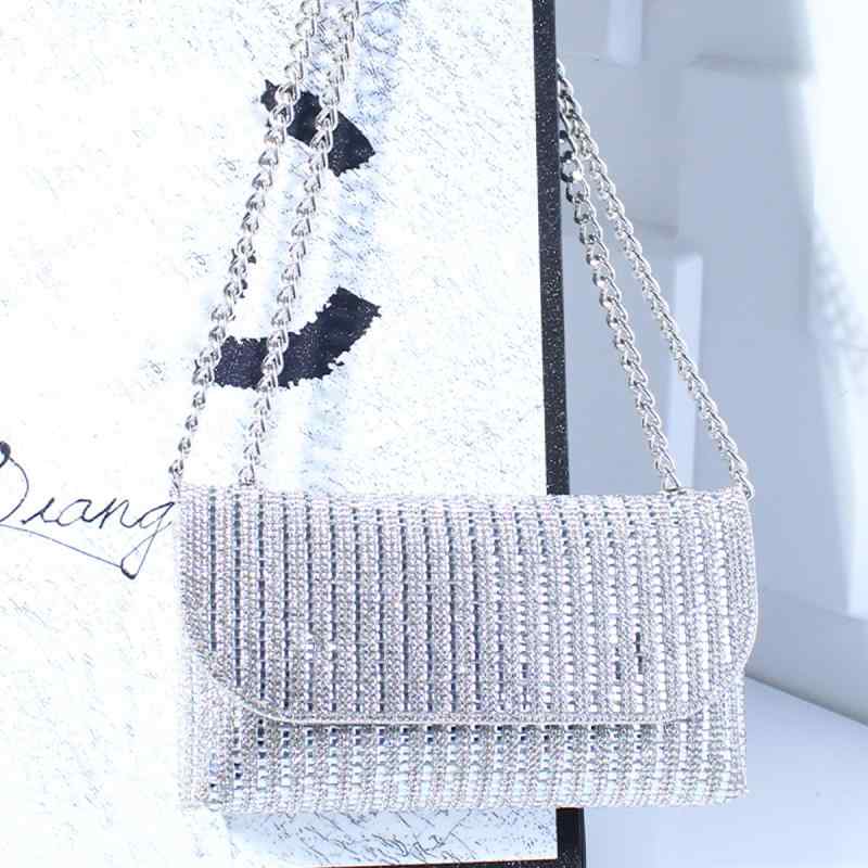 パーティーバッグ レディース きらきら ラインストーン ショルダーバッグ 高級感 結婚式 二次会 イブニングバッグ クラッチバッグ 欧米風 チェーン スクエア型 PUレザー スマホ収納 日常使い