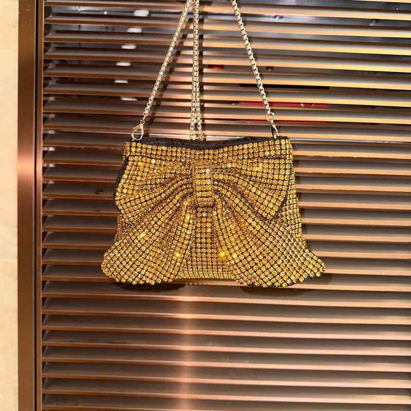 バッグ レディース チェーン ショルダーバッグ 斜め掛け マグネット開閉 ビジュー装飾 リボン ミニ スクエア イブニング パーティー 結婚式 二次会 発表会 お呼ばれ フォーマル 華やか アクリル素材