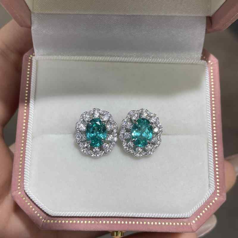 耳飾り レディース S925シルバー ゴールドメッキ 人工パライバ トルマリン フラワー モチーフ スタッドピアス 花 金属アレルギー対応 華奢 上品 エレガント 通勤 オフィス カジュアル ギフト
