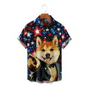 Tシャツ メンズ アメリカ国旗柄 半袖 ゆったり クルーネック 春夏 リゾート ビーチ カジュアル デイリーユース 部屋着 抗菌 3Dデジタルプリント ポリエステル