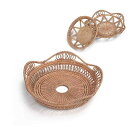 コースター ポットマット プレート ラタン 藤編み 手作り 花柄 透かし彫り 茶器用 おしゃれ 北欧風 インテリア雑貨