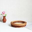 フルーツバスケット 藤編み ラタン製 丸型 透かし編み 果物かご お菓子入れ パンかご 小物入れ リビング ダイニング キッチン 収納 おしゃれ 北欧風 インテ...