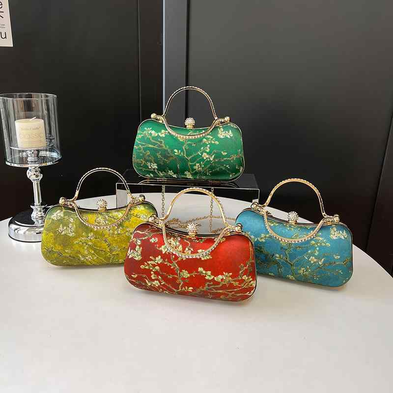 バッグ レディース 高級感 名画デザイン レトロ ロック開閉 ハンドバッグ 斜め掛け 肩掛け クラッチ パーティー 結婚式 二次会 イブニング フォーマル お呼ばれ セレモニー ミニ 小さめ おしゃれ かわいい