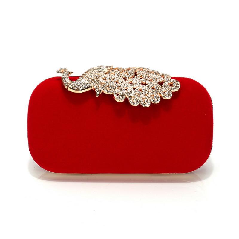 クラッチバッグ レディース 多機能 高級感 孔雀モチーフ ラインストーン ベルベット素材 スクエア型 横長 イブニングバッグ フォーマル パーティー 結婚式 謝恩会 二次会 スマホ収納 フラップ開閉 型崩れしにくい