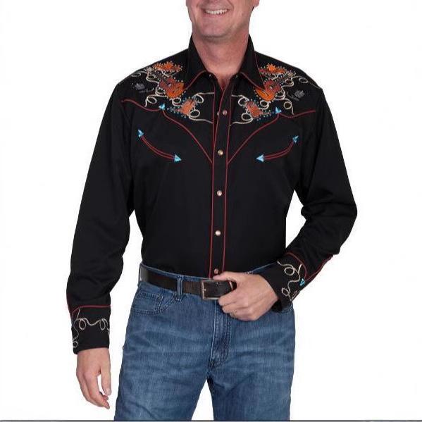 シャツ メンズ 春秋 ウォッシャブル ポリエステル 薄手 ゆったり ルーズフィット 3Dデジタルプリント 切り替え 長袖 アメリカン ウェスタン スタイル カジュアル おしゃれ