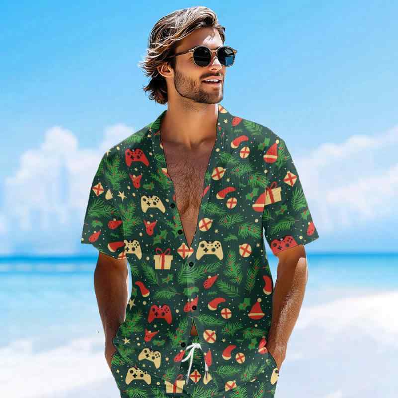 シャツ メンズ 通気性 薄手 洗濯機可 ストレッチ 総柄 花柄 アロハシャツ ビーチ リゾート カジュアル ストリート ゆったり ルーズフィット 夏 レトロ クール