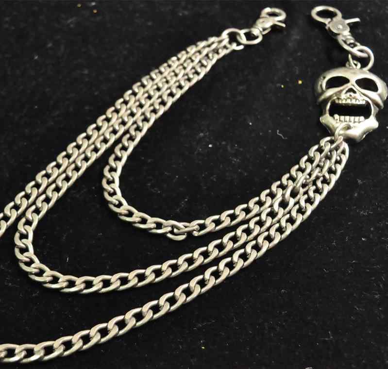 ウォレットチェーン メンズ ストリート パンク ロック 個性的 レトロ ヴィンテージ 韓国ファッション デニムパンツ ジーンズ アンティークシルバー メタル製 存在感 耐久性 護身用 カジュアル