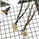 ネックレス メンズ レディース 電気メッキ加工 ロング 青銅カニ モチーフ 合金 ペンダント 牛革 ファッション カジュアル ユニセックス ブラック ブラウン ...