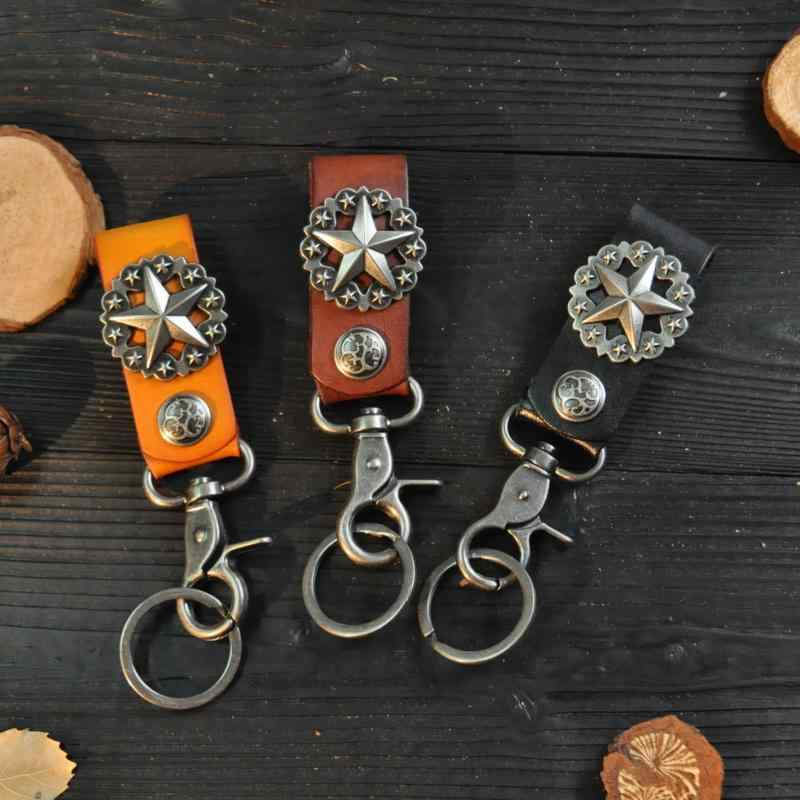 キーホルダー メンズ ハンドメイド ヌメ革 本革 牛革 レトロ ヴィンテージ 車用 キーリング 個性的 おしゃれ 大人 ファッション ブラック ブラウン キャメル プレゼント ギフト