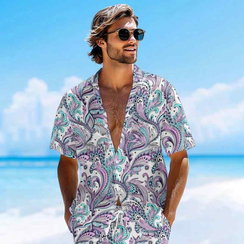 シャツ メンズ アロハシャツ 欧米風 リゾート カジュアル 前開き ゆったり 薄手 通気性抜群 洗濯可能 春夏 ポリエステル素材