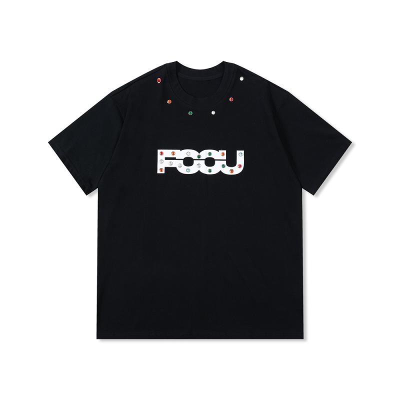 Tシャツ メンズ ラインストーン レタリングプリント 綿100% 半袖 クルーネック ゆったり オーバーサイ..