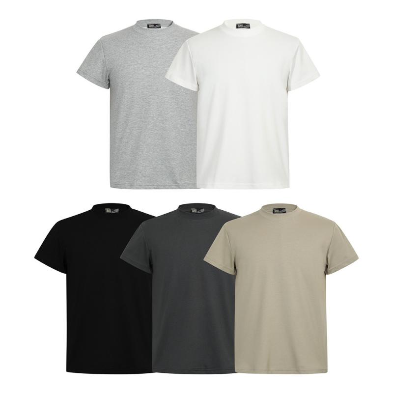 Tシャツ メンズ 春夏 半袖 五分袖 クルーネック 無地 シンプル 着回し ゆったり ルーズフィット ストリート カジュアル 通気性 コットン 部屋着 ワンマイルウェア