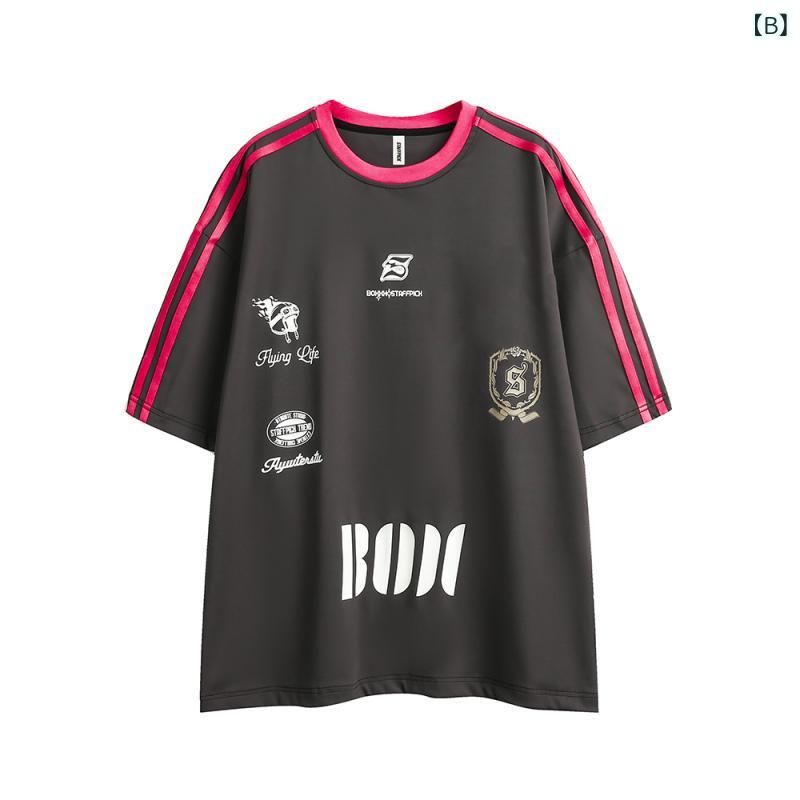 Tシャツ メンズ アメリカン ストリート系 ルーズフィット 100%コットン レタープリント クルーネック 半袖 通気性 カジュアル 夏 トップス 白 グレー 紺(x2)