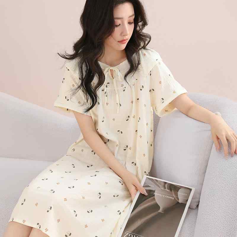 ルームウェア ワンピース レディース 女性用 春夏 接触冷感 半袖 ロング丈 ゆったり かわいい ネックリ..