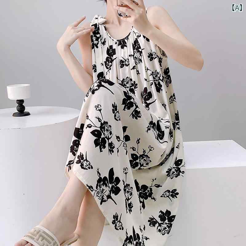 ワンピース レディース キャミソール マキシ丈 薄手 涼しい 通気性 快適 レーヨン素材 ドット柄 ルームウェア ワンマイルウェア リゾートスタイル 大人可愛い 春夏秋 パジャマ