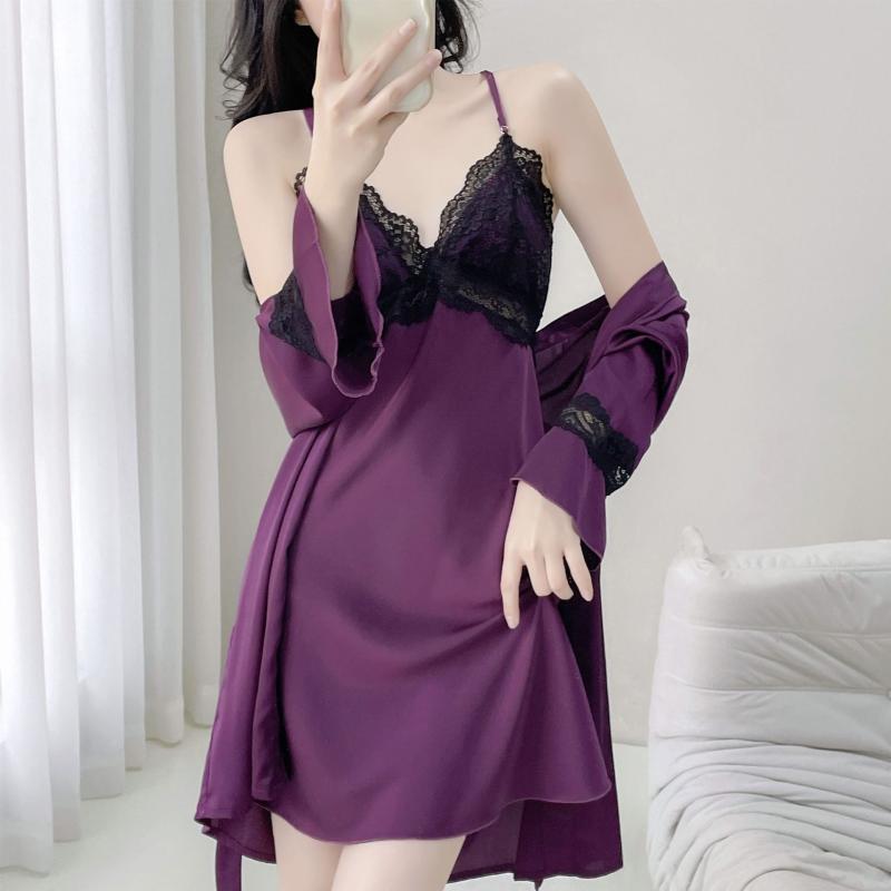 ナイトウェア レディース 春夏 接触冷感 胸パッド付き Vネック バックオープン 薄手 通気性 セクシー ..