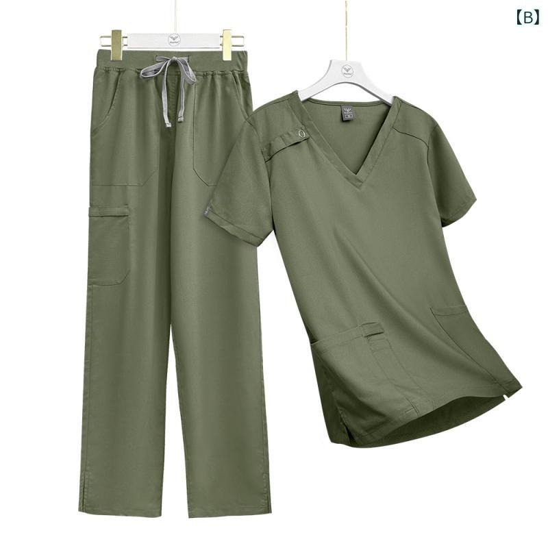 スクラブ 男女兼用 医療用 ユニフォーム ナース服 医師用 吸湿速乾 ストレッチ 半袖 Vネック セットアップ 着心地抜群 多色展開 オールシーズン 病院 クリニック 動物病院 美容クリニック 歯科