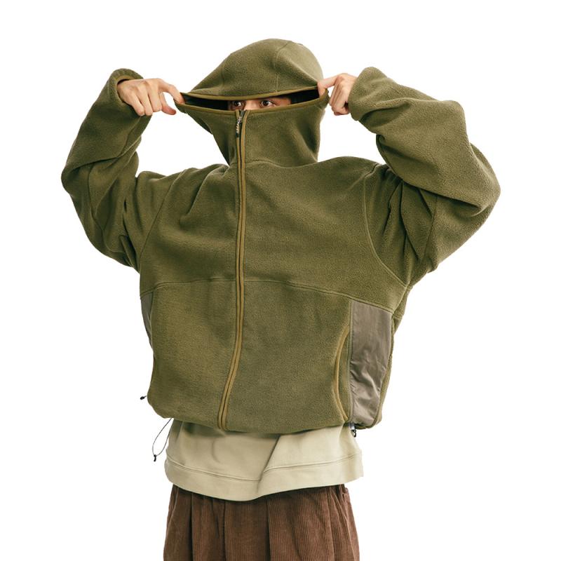 パーカー メンズ ボアフリース アウター 秋冬 フード付き ゆったり ルーズフィット 無地 ポリエステル ジップアップ アウトドア スポーツ カジュアル 普段着 防寒