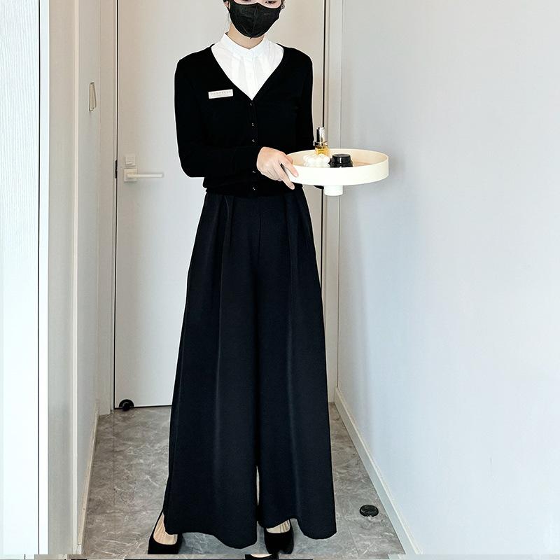 ユニフォーム レディース 秋冬 長袖 吸汗速乾 伸縮性 高級感 美容師 エステティシャン セラピスト 受付..