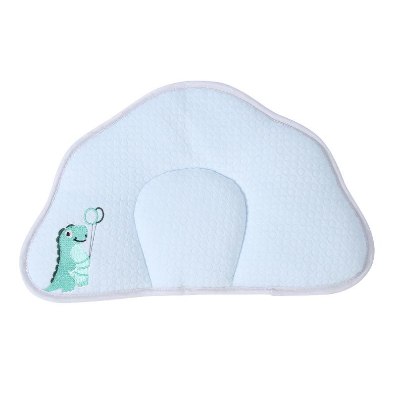 ベビー枕 新生児 赤ちゃん 接触冷感 吸汗速乾 吐き戻し防止 通気性 夏用 ふんわりやわらか 楕円形 ピロー クッション ポリエステル テンセル素材 白黄猫 ピンクうさぎ 水色恐竜デザイン