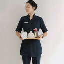 ユニフォーム 男女兼用 医療 美容 エステ 受付 フロント 電磁波対策 プロフェッショナル 上品 韓国風 秋冬 半袖 七分袖 五分丈パンツ 再生繊維 ストレッチ セットアップ