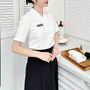 制服 レディース チャイナ風 春夏 高級感 上品 エレガント 美容院 ホテル受付 エステ クラブ ユニフォーム 仕事着 セラピスト服 施術着 半袖 七分袖 ポリエステル素材 スカートパンツ セットアップ