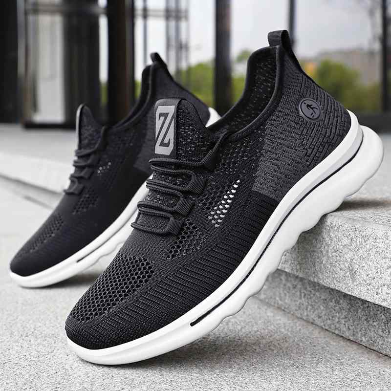スニーカー メンズ 軽量 通気性 衝撃吸収 ランニング ウォーキング メッシュ 無地 カジュアル オールシーズン ポリウレタン ラウンドトゥ レースアップ 普段使い