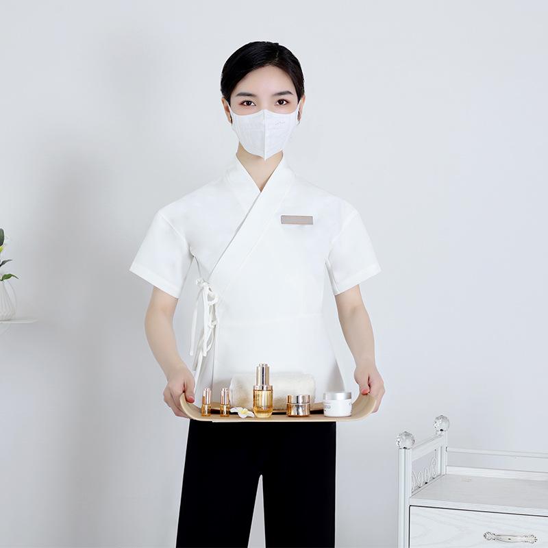 セットアップ レディース 吸湿速乾 高級感 上品 美容師 エステティシャン 施術用 制服 フットケア 整体..
