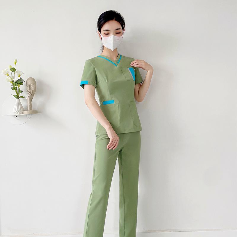 スクラブ レディース 吸汗速乾 半袖 上下セット セパレート 韓国風 高品質 病院 クリニック 歯科 美容..