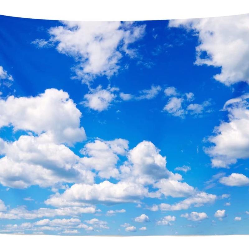 タペストリー 青空 白い雲 晴れやかな空 ウォールデコレーション ポリエステル 洗濯機洗い可 高精細プリント リビング 寝室 子供部屋 誕生日パーティー 背景飾り 北欧風 おしゃれ インテリア 壁掛け