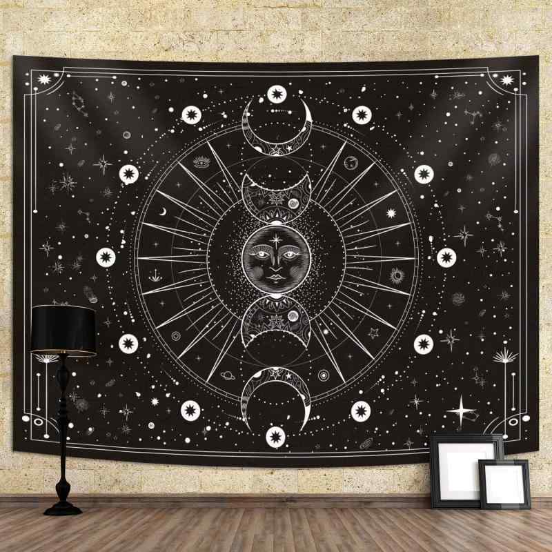 タペストリー 宇宙 太陽 月 星 幻想的な星空デザイン 北欧 モダン おしゃれ 洗濯可能 ウォールデコレーション リビング 寝室 子供部屋 ベッドルーム 壁飾り ポリエステル製 インテリア