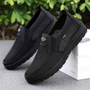 シューズ メンズ 通気性 軽量 スリッポン メッシュ 合皮 ローカット やわらか底 パンチング ハニカムインソール シンプル 中高年 シニア 普段使い タウンユース 春夏(4)