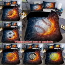 寝具カバー 野球 サッカー バスケットボール 3点セット 3Dデジタルプリント スポーツ柄 掛け布団カバー ポリエステル 洗える 北欧スタイル 子供部屋用