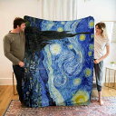 毛布 フランネル やわらか ふわふわ ゴッホ 名画アート ポリエステル製 軽量 洗える 冷房対策 北欧風 おしゃれ マルチカバー ソファカバー オフィス 昼寝 ブランケット オールシーズン