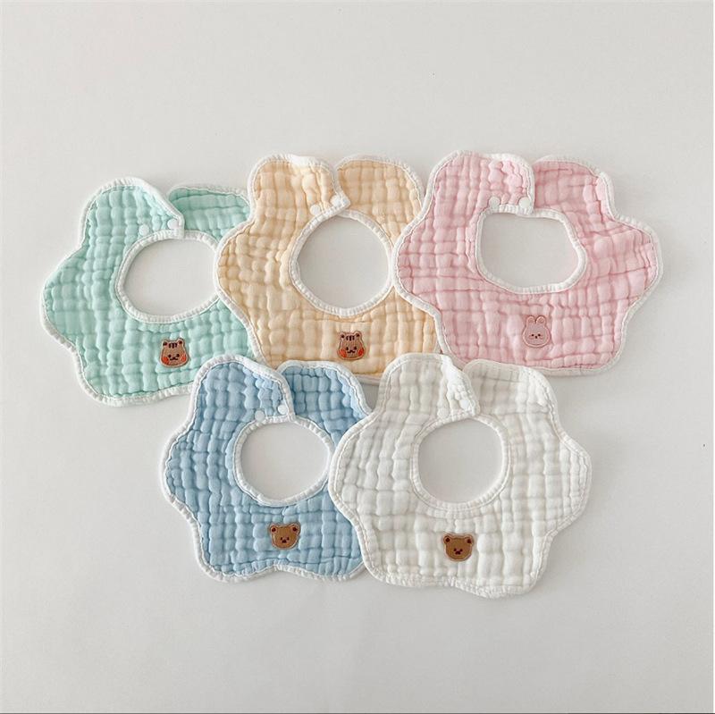 スタイ ベビー 新生児 赤ちゃん 防水 吐き戻し防止 純綿 コットン ガーゼ 汚れ防止 よだれかけ 食事エプロン 男の子 女の子 男女兼用 かわいい マカロンカラー 動物柄
