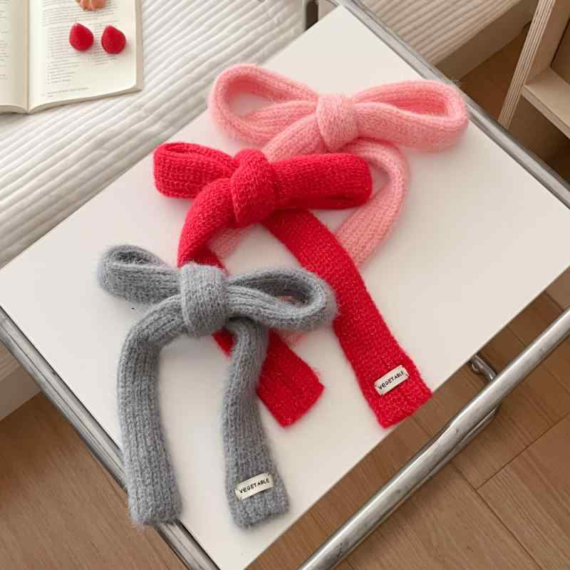 マフラー レディース 保温 防寒 学院風 韓国ファッション 個性的 スリム ニット パステルカラー 着回し..